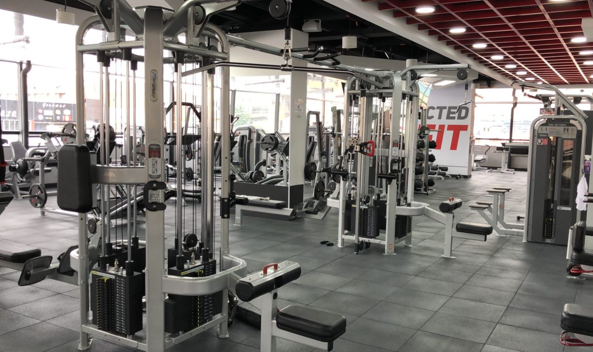 gym with various equipments