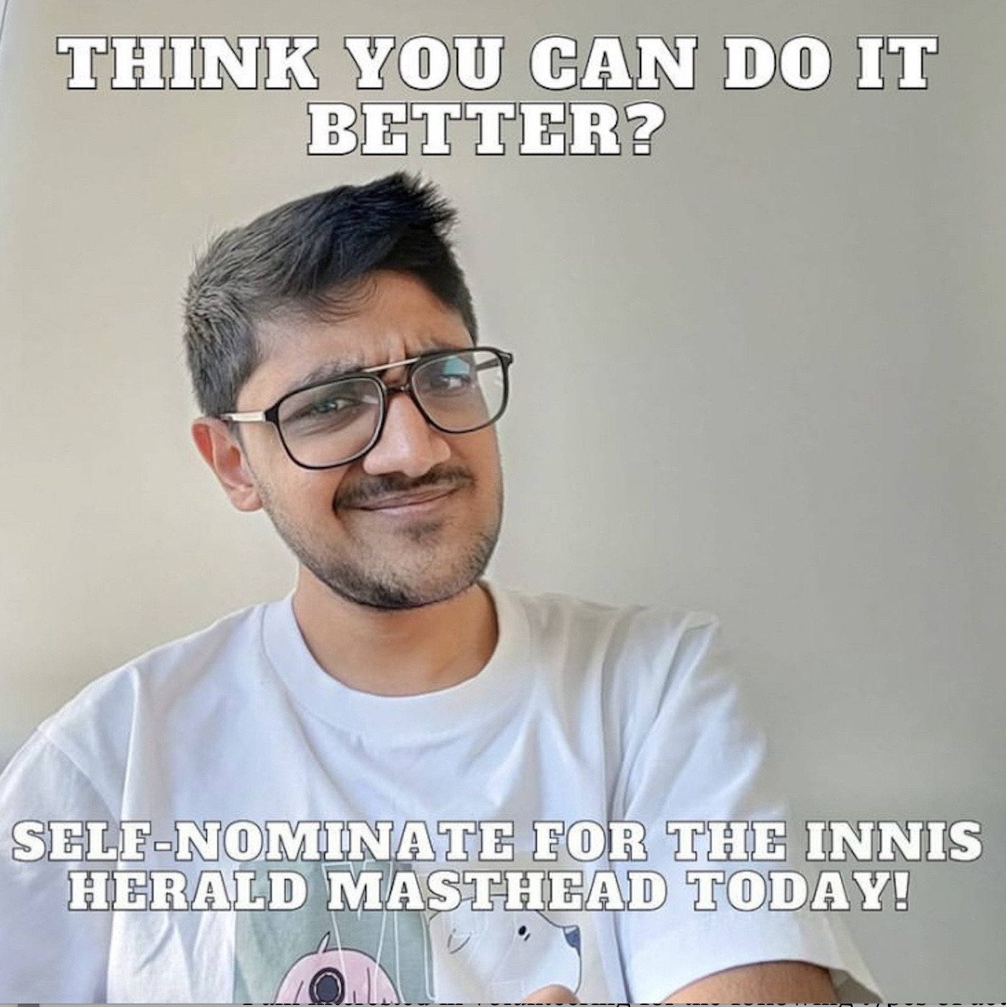 Self Nominate for the Innis Herald 2023-2024 Masthead Elections